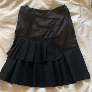 marni black wool layered skirt 38